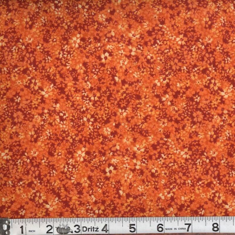 Confetti Floral Reproduction Orange Flower Calico Cotton Sewing Fabric - product image  