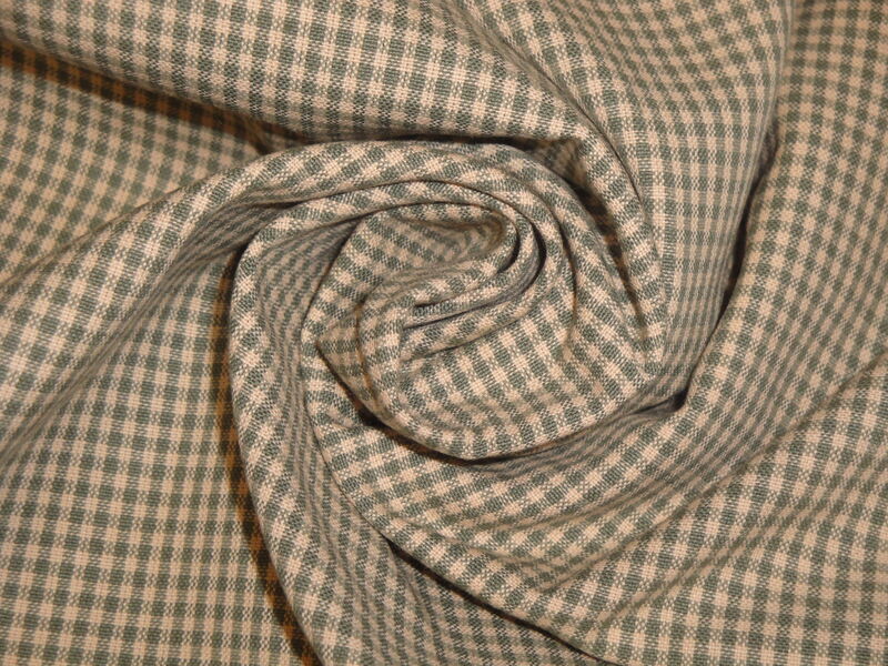 Diamond Textiles Faded Memories Sage Green Check Woven Cotton Homespun Fabric  - product image  