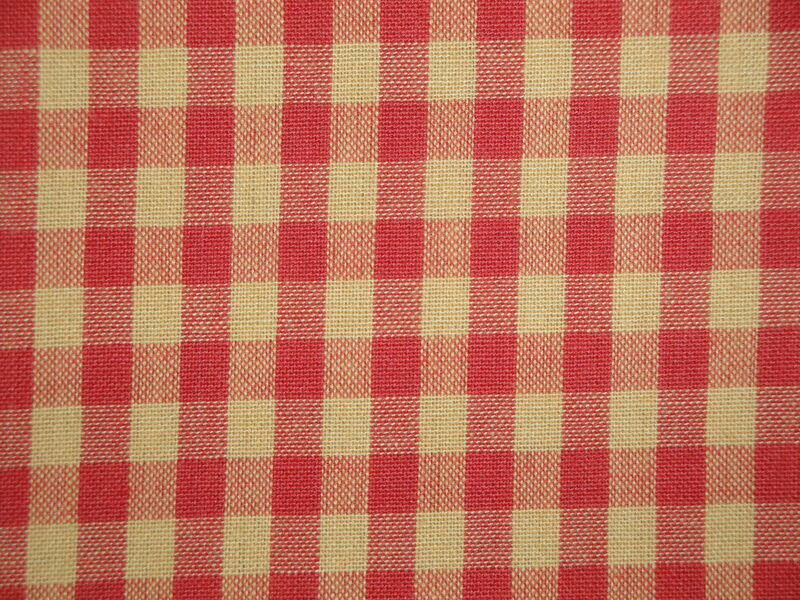 Dunroven House Faded Red And Wheat Woven Cotton Large Check Homespun Fabric  - product image  