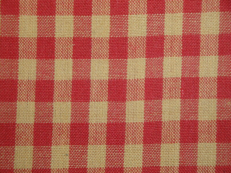 Dunroven House Faded Red And Wheat Woven Cotton Large Check Homespun Fabric  - product image  