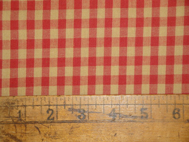 Dunroven House Faded Red And Wheat Woven Cotton Large Check Homespun Fabric  - product image  