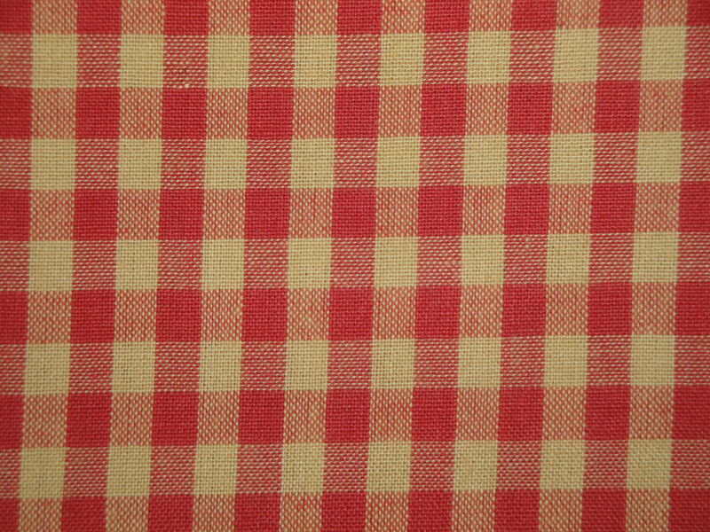 Dunroven House Faded Red And Wheat Woven Cotton Large Check Homespun Fabric  - product image  