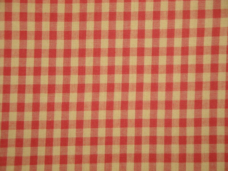 Dunroven House Faded Red And Wheat Woven Cotton Large Check Homespun Fabric  - product image  