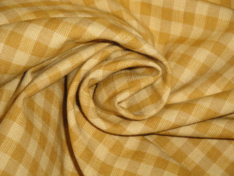 Dunroven House Dijon Woven Cotton Large Check Homespun Fabric  - product image  