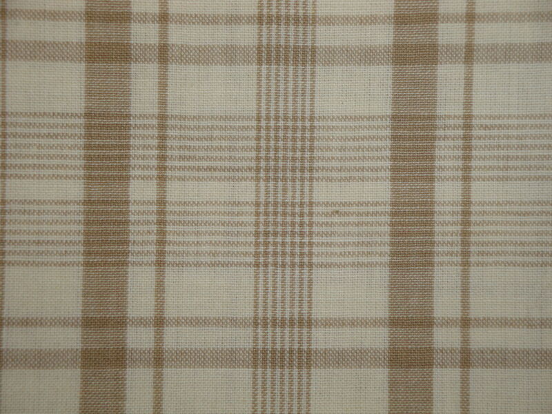 Cream And Beige Large Bentley Plaid Cotton Homespun Fabric  - product image  