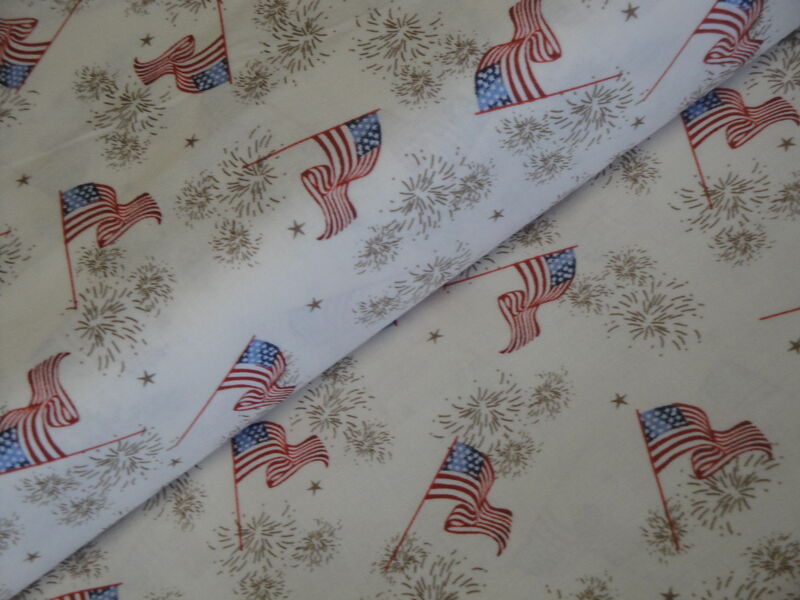 Americana Flag Stars Fireworks Cotton Fabric - product image  