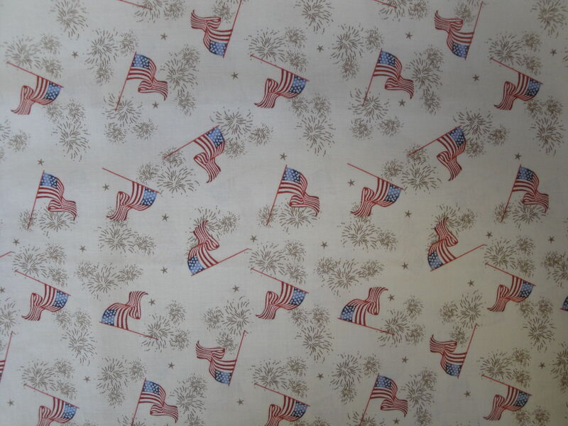 Americana Flag Stars Fireworks Cotton Fabric - product image  