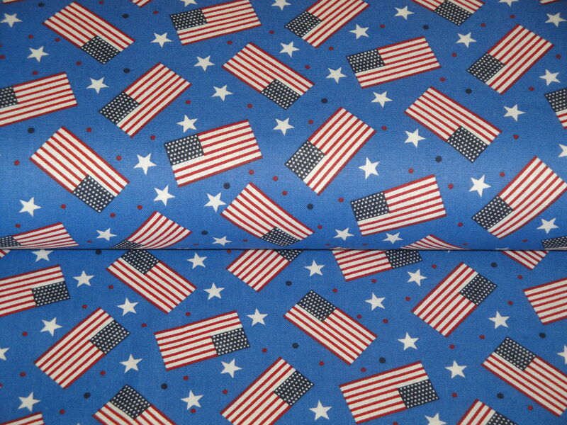 Americana Flag Stars Dots Fireworks Cotton Fabric - product image  