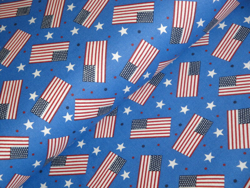 Americana Flag Stars Dots Fireworks Cotton Fabric - product image  