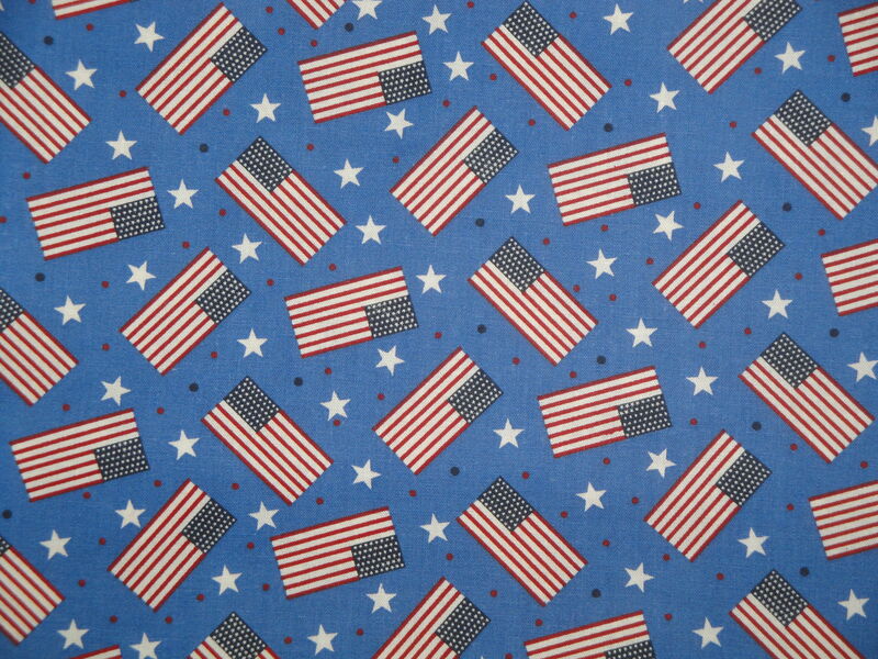 Americana Flag Stars Dots Fireworks Cotton Fabric - product image  
