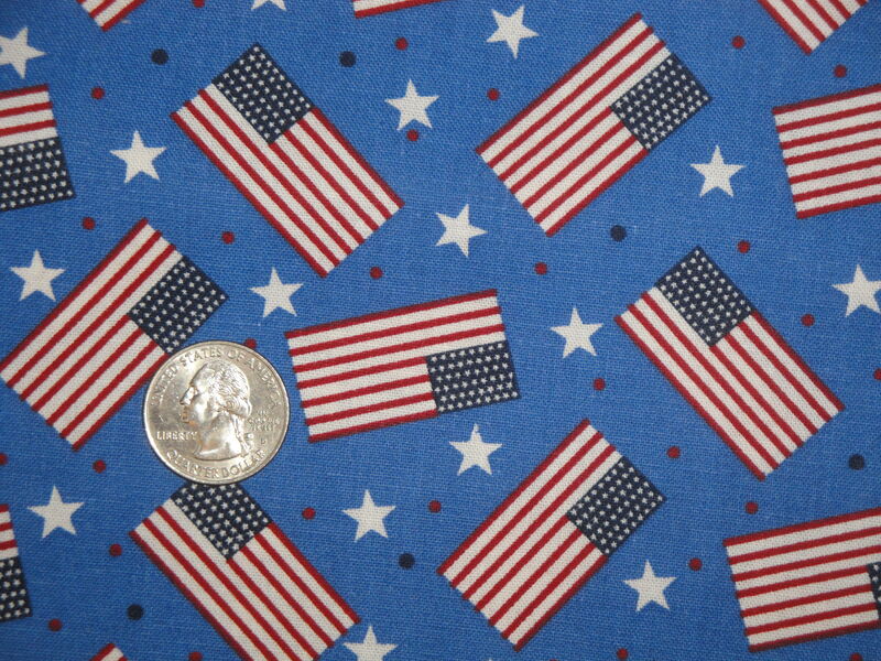 Americana Flag Stars Dots Fireworks Cotton Fabric - product image  