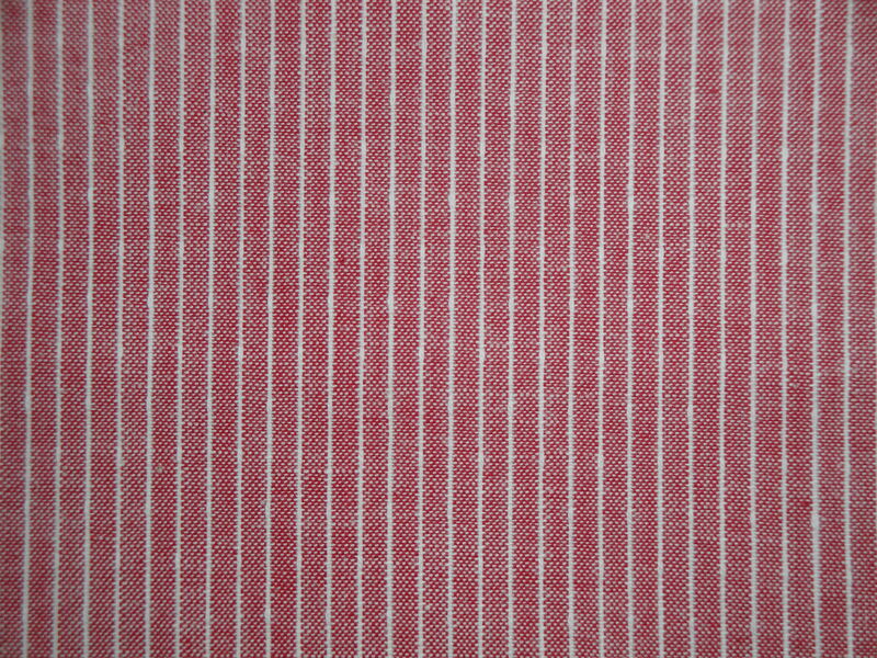 Providence Red And White Stripe Woven Cotton Homespun Fabric - product image  