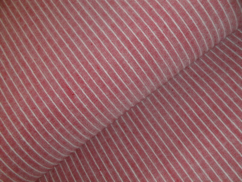 Providence Red And White Stripe Woven Cotton Homespun Fabric - product image  