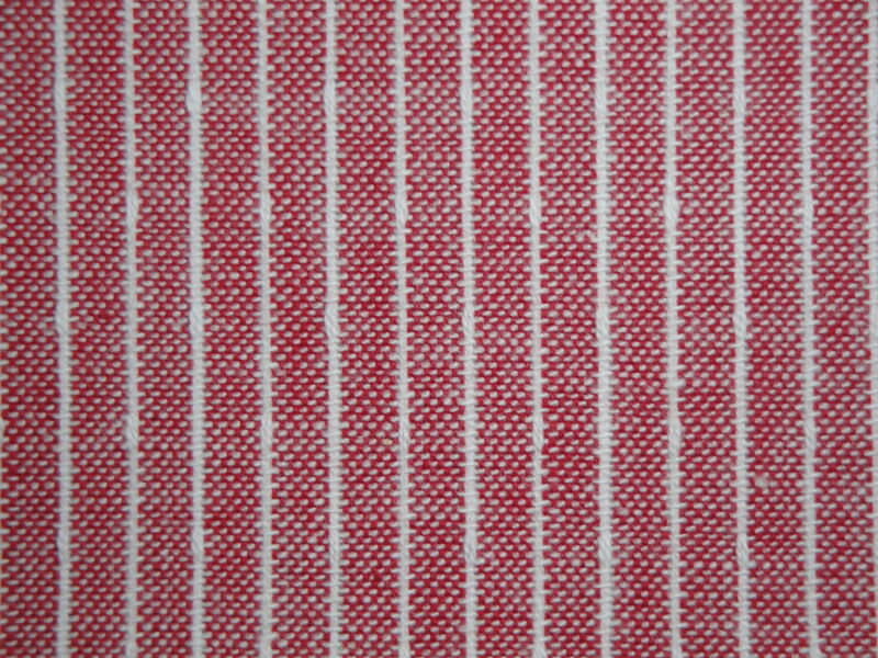 Providence Red And White Stripe Woven Cotton Homespun Fabric - product image  