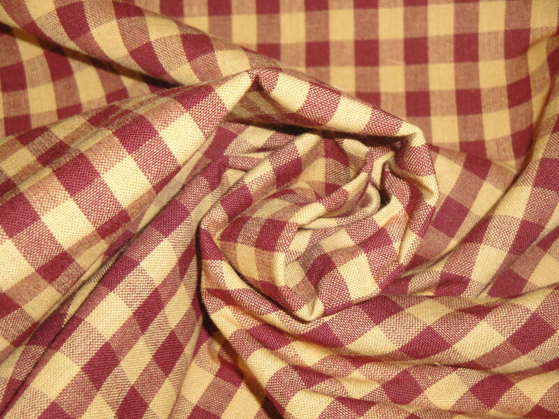 Diamond Textiles Country Homespun Collection Woven Cotton Wine Wheat Check Fabric  - product image  