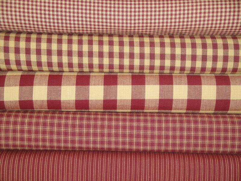 Diamond Textiles Country Homespun Collection Woven Cotton Wine Wheat Check Fabric  - product image  