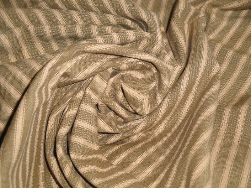 Hickory Creek Olive Green Stripe Woven Cotton Homespun Fabric - product image  