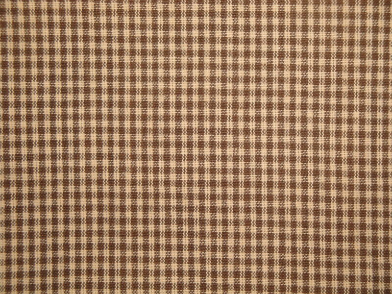 Diamond Textiles Faded Memories Small Brown Check Woven Cotton Homespun Fabric  - product image  
