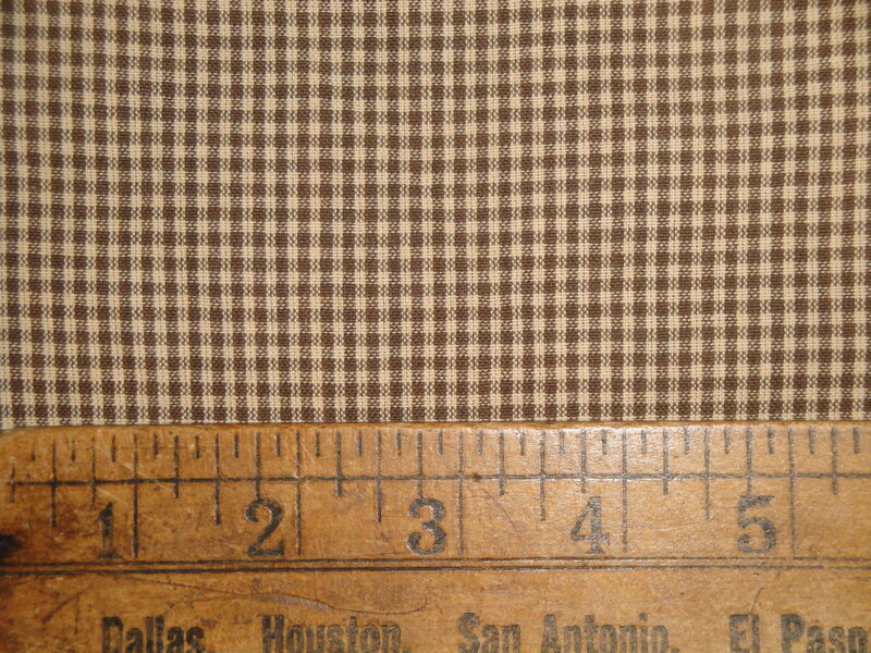 Diamond Textiles Faded Memories Small Brown Check Woven Cotton Homespun Fabric  - product image  