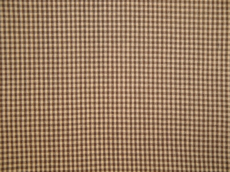 Diamond Textiles Faded Memories Small Brown Check Woven Cotton Homespun Fabric  - product image  