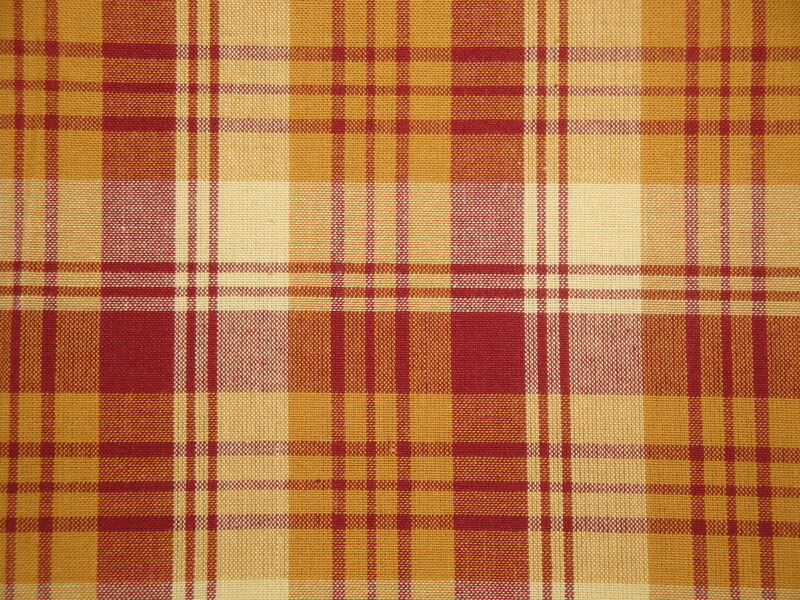 Dijon Red Tri Plaid Cotton Homespun Fabric  - product image  