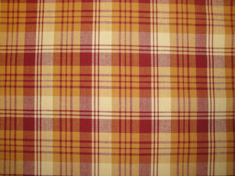 Dijon Red Tri Plaid Cotton Homespun Fabric  - product image  