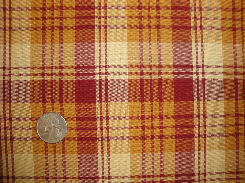Dijon Red Tri Plaid Cotton Homespun Fabric  - product image  