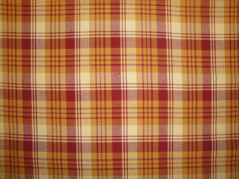 Dijon Red Tri Plaid Cotton Homespun Fabric  - product image  