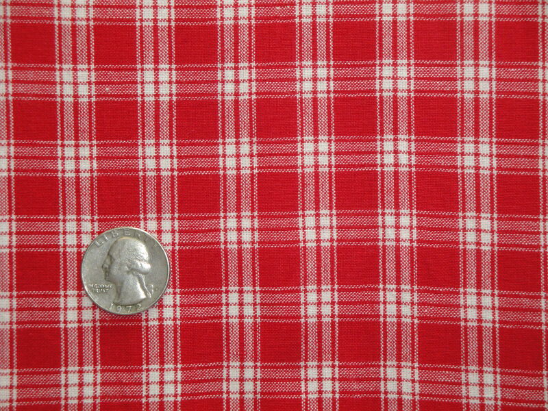 Providence Red White Plaid Cotton Homespun Fabric  - product image  