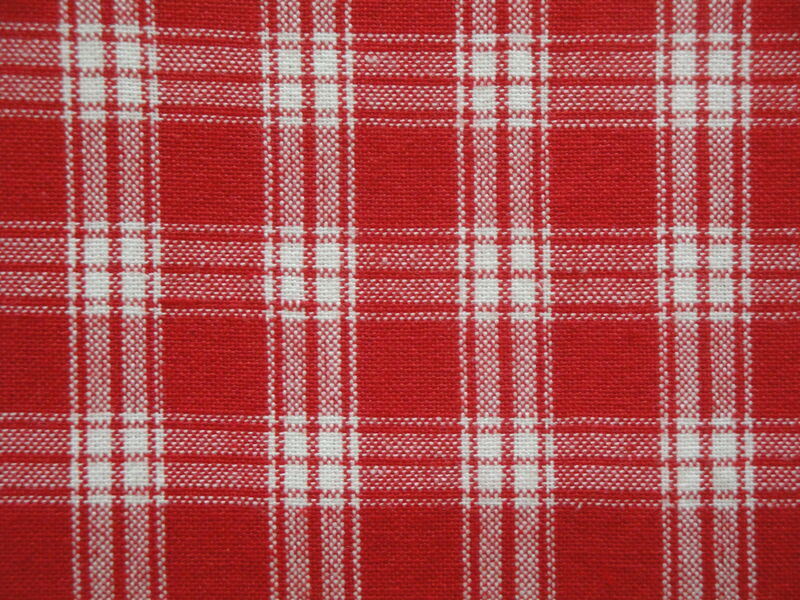 Providence Red White Plaid Cotton Homespun Fabric  - product image  