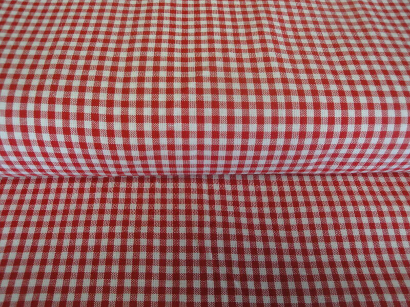 Providence Red White 1/8 Check Cotton Homespun Fabric  - product image  