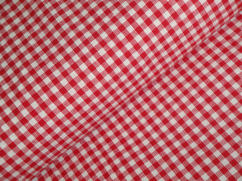 Providence Red White 1/8 Check Cotton Homespun Fabric  - product image  