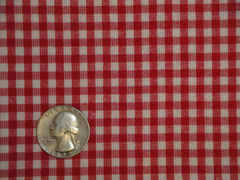 Providence Red White 1/8 Check Cotton Homespun Fabric  - product image  