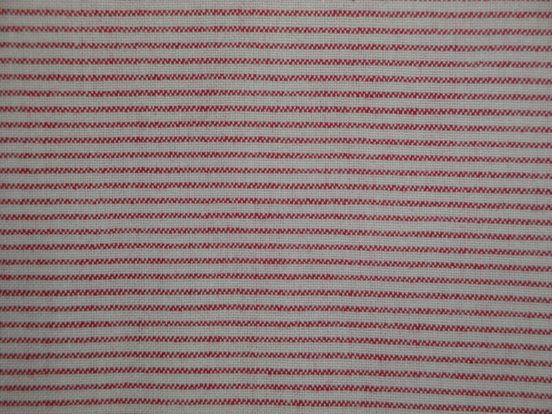Providence Red White Thin Horizontal Stripe Cotton Homespun Fabric  - product image  