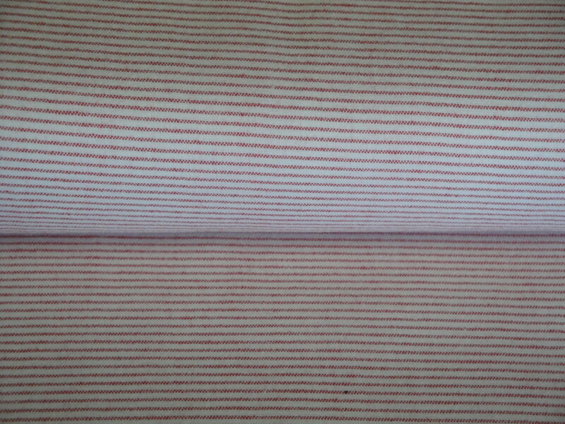 Providence Red White Thin Horizontal Stripe Cotton Homespun Fabric  - product image  