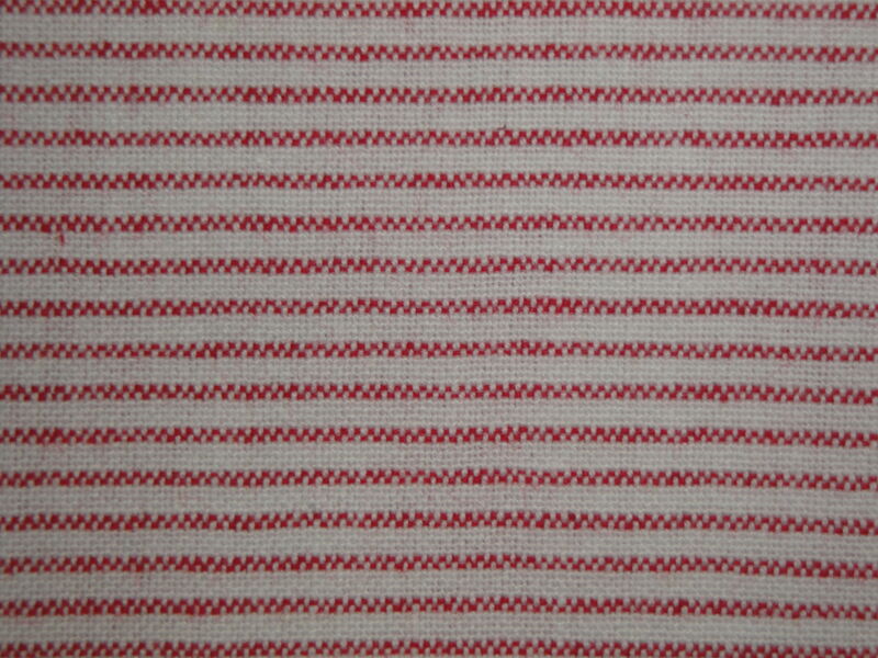 Providence Red White Thin Horizontal Stripe Cotton Homespun Fabric  - product image  