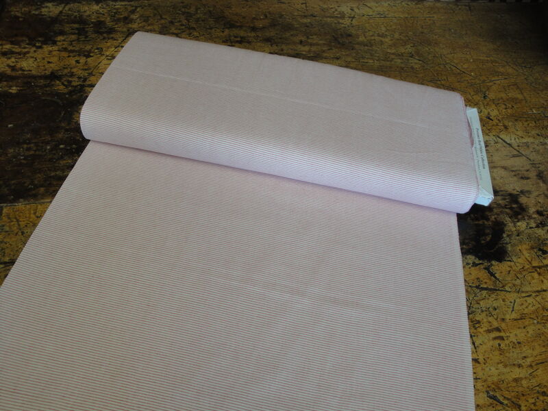 Providence Red White Thin Horizontal Stripe Cotton Homespun Fabric  - product image  