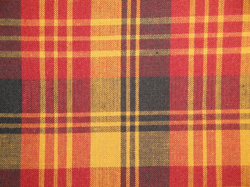 Black Red Dijon Tri Plaid Cotton Homespun Fabric  - product image  
