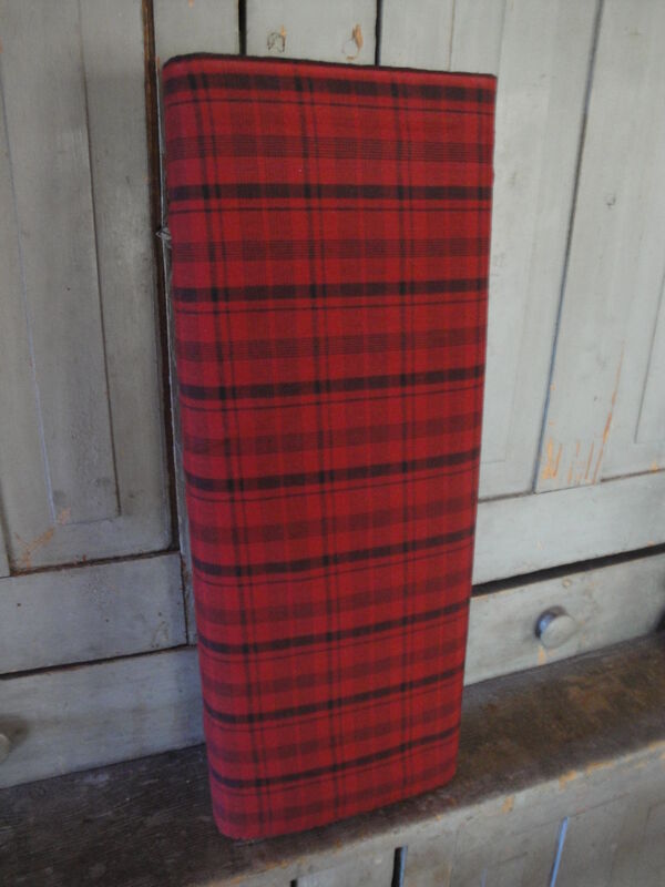 Dunroven House Black On Red Plaid Cotton Homespun Fabric  - product image  