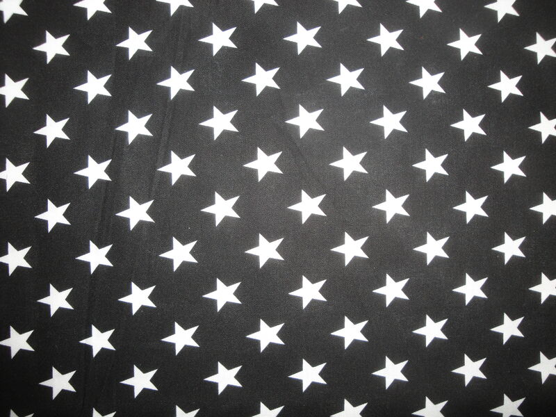 Black With White Stars Cotton Sewing Quilt Fabric - product image  