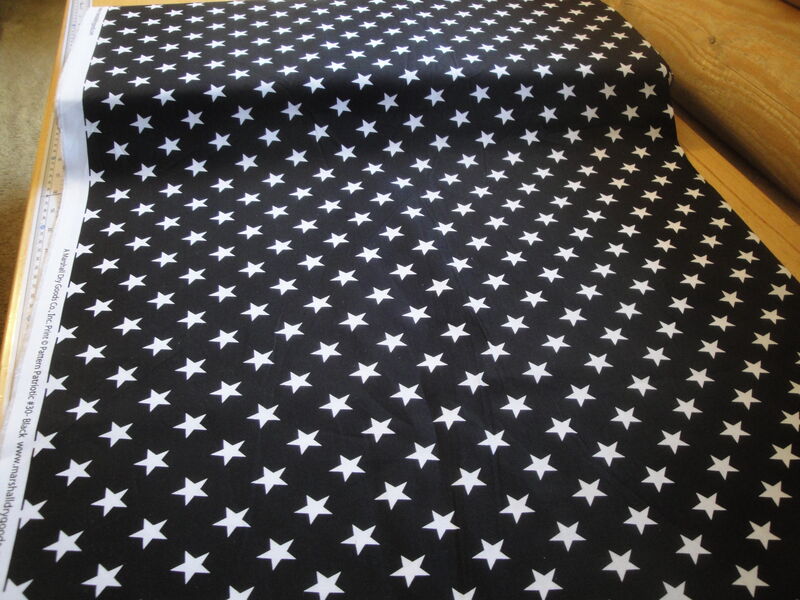 Black With White Stars Cotton Sewing Quilt Fabric - product image  