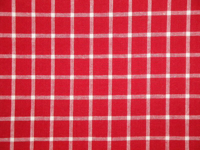 Providence Red White Windowpane Plaid Cotton Homespun Fabric  - product image  