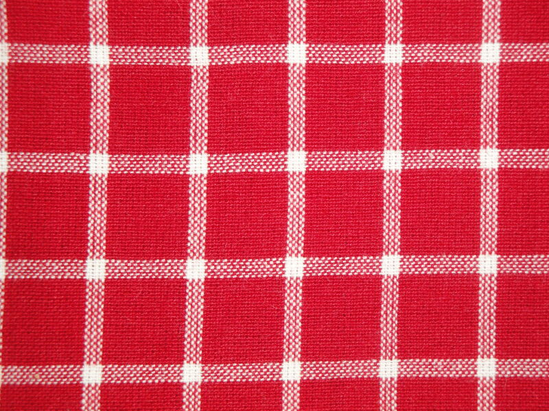 Providence Red White Windowpane Plaid Cotton Homespun Fabric  - product image  