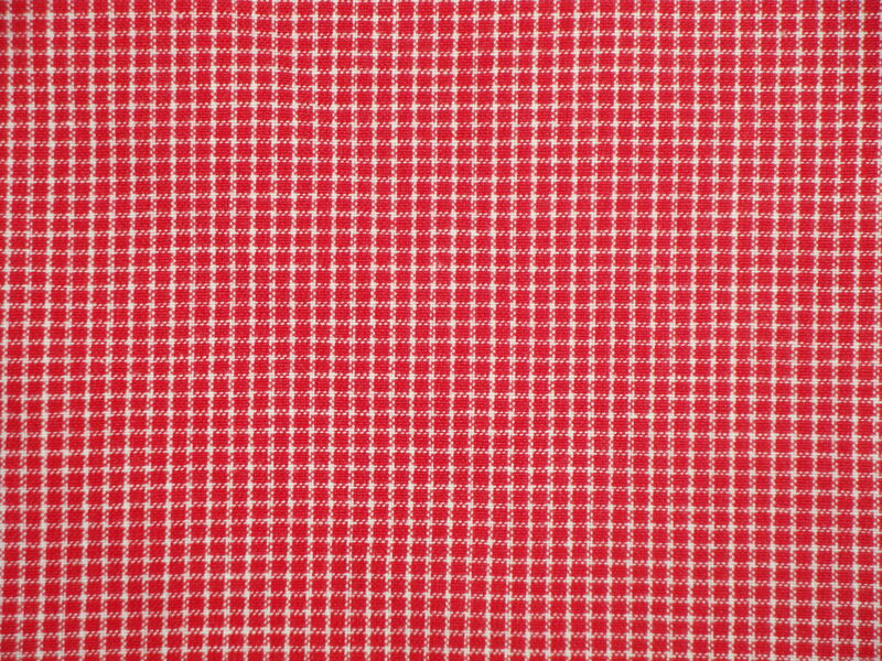 Providence Red White Mini Windowpane Plaid Cotton Homespun Fabric  - product image  