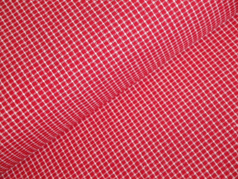 Providence Red White Mini Windowpane Plaid Cotton Homespun Fabric  - product image  