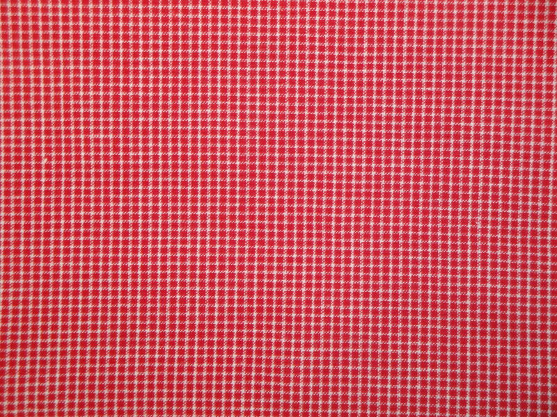 Providence Red White Mini Windowpane Plaid Cotton Homespun Fabric  - product image  