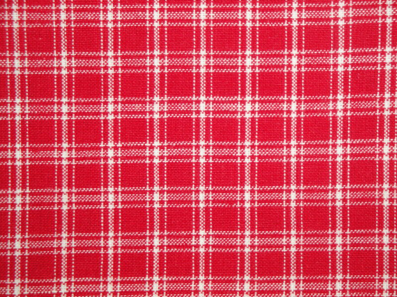 Providence Red White Small Plaid Cotton Homespun Fabric  - product image  