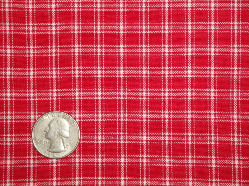Providence Red White Small Plaid Cotton Homespun Fabric  - product image  