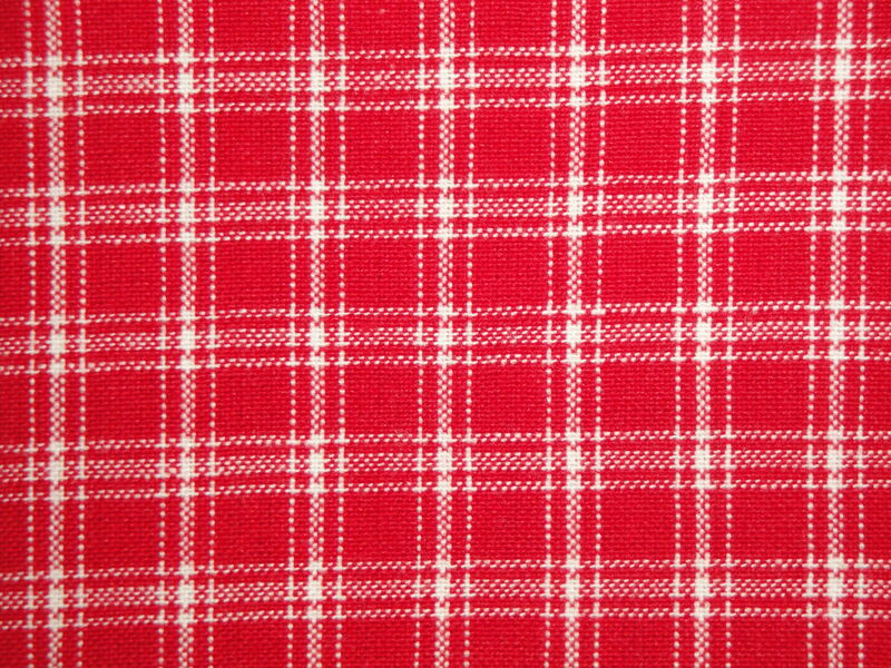 Providence Red White Small Plaid Cotton Homespun Fabric  - product image  