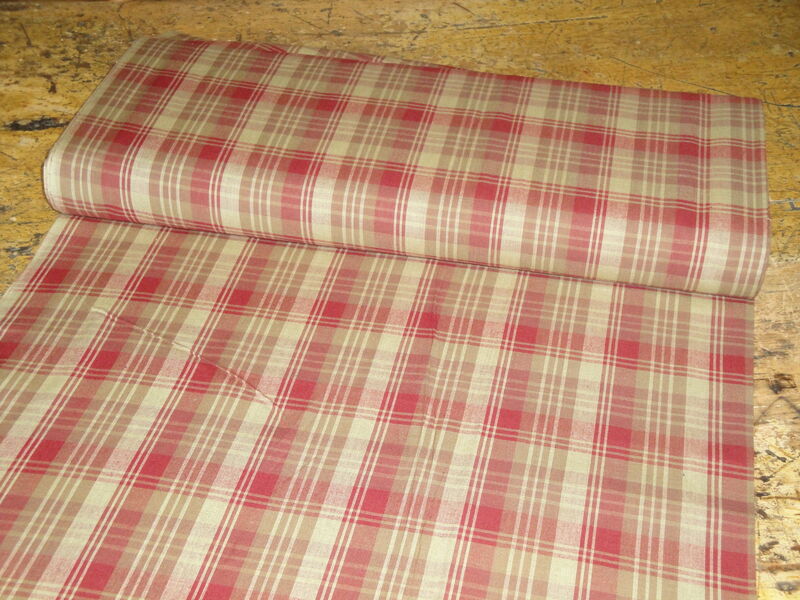  Red Brown Tri Plaid Cotton Homespun Fabric  - product image  